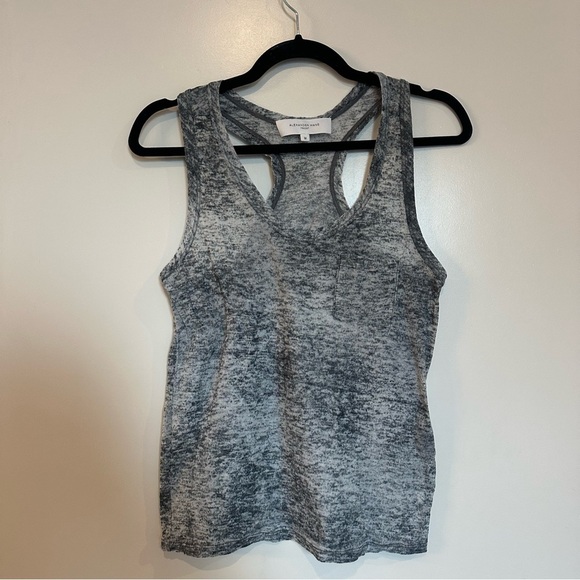 Alexander Wang Tops - Alexander Wang Heather Grey Feathered Racerback Tank Top size medium women’s